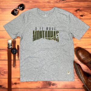 Camiseta Masculina Preta A fé Move Montanhas Camaleão - Imagem 3