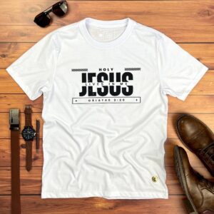 Camiseta Masculina Preta Holy Jesus Lives In - Imagem 2