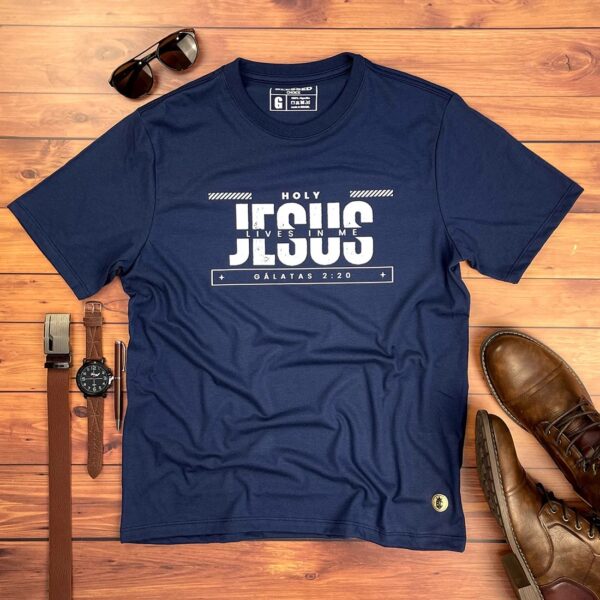 Camiseta Masculina Preta Holy Jesus Lives In