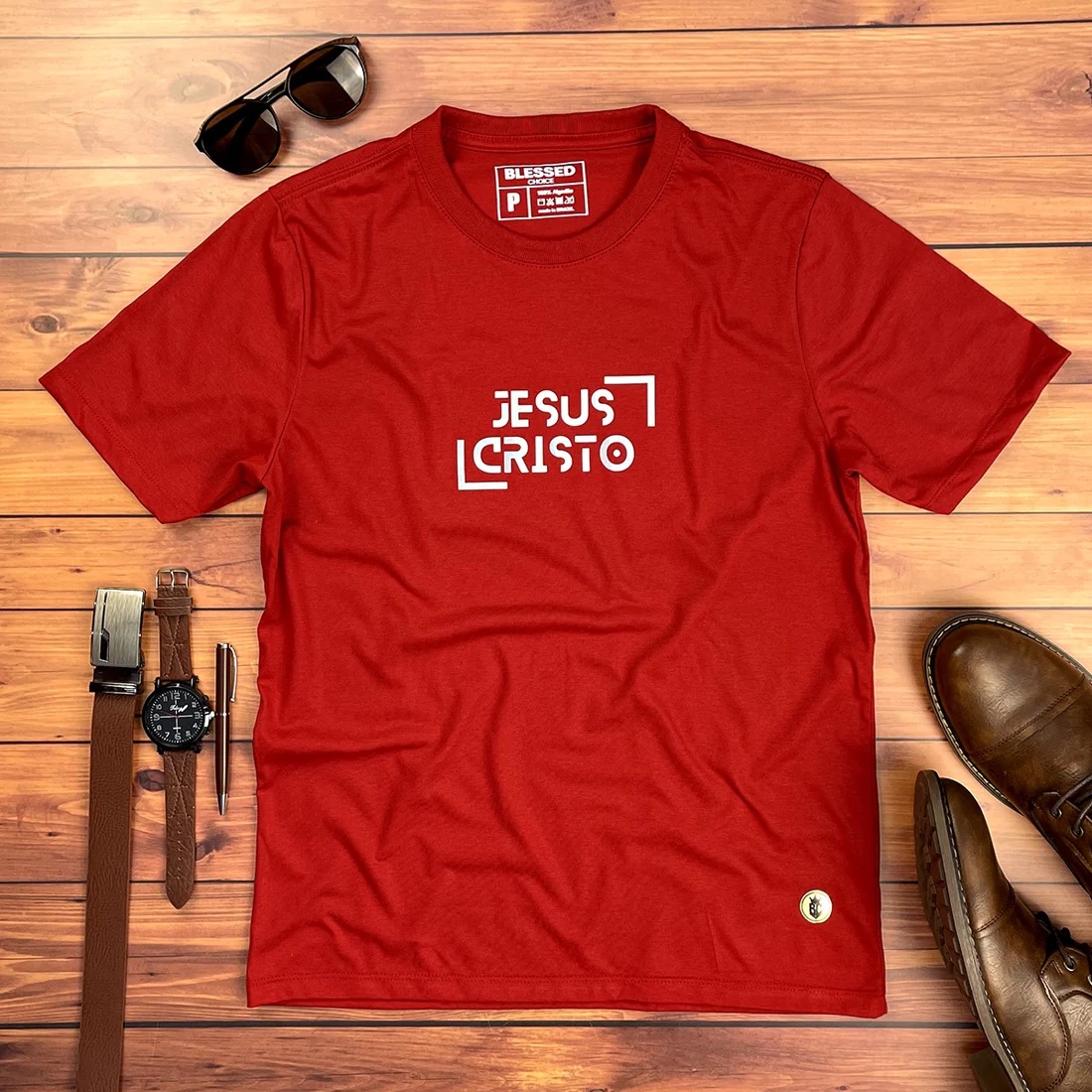 Camiseta Masculina Preta Jesus Cristo Holográfico - Imagem 2