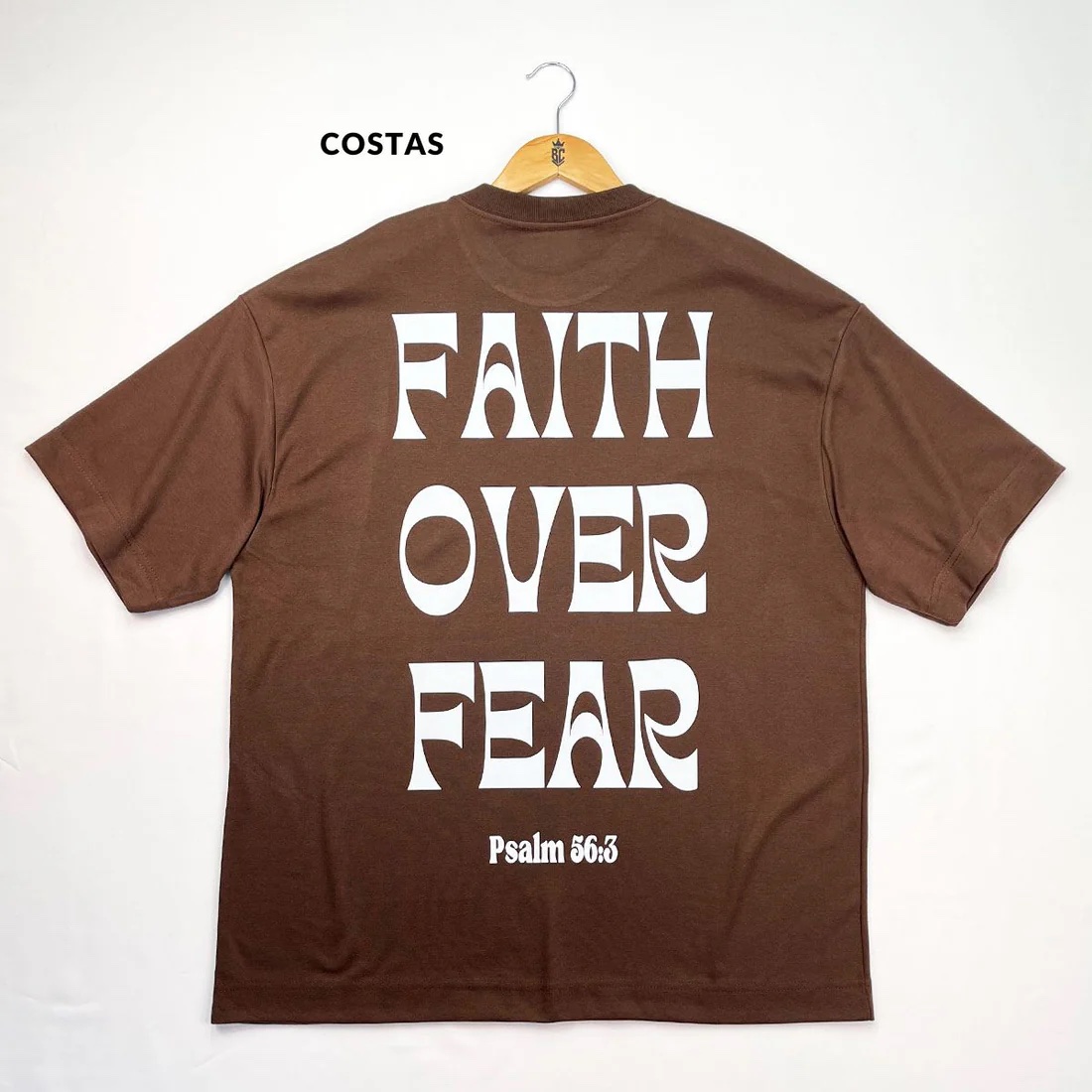 Oversized Preta Full Faith Over Fear Psalm 56:3 - Imagem 7