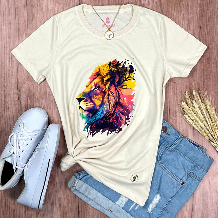Camiseta Feminina Off White Leão - Imagem 1
