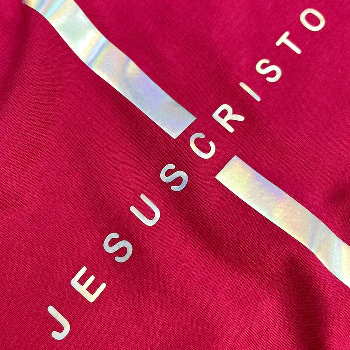 Camiseta Feminina Cruz Preta Jesus Cristo - Imagem 5