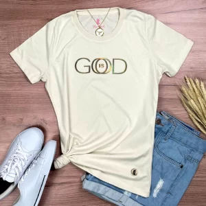 Camiseta Feminina Off White God Is Good - Imagem 1