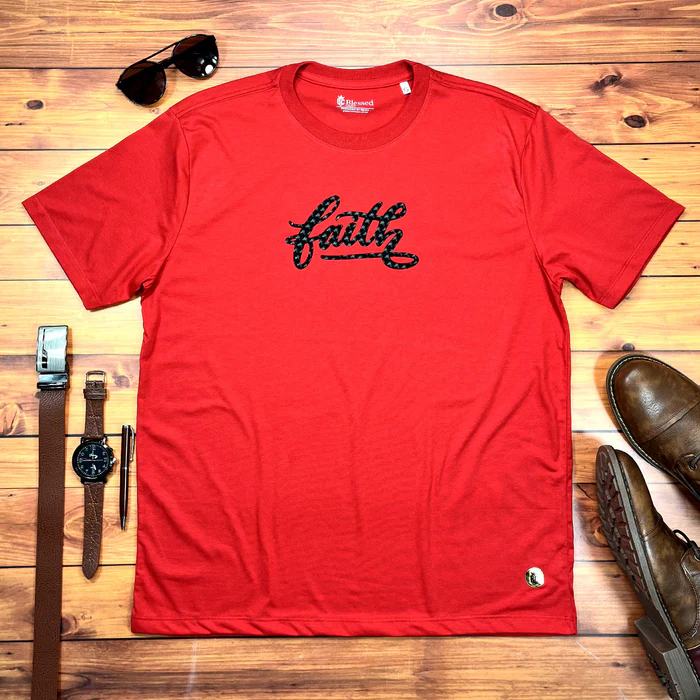 Camiseta Masculina Branca Aplique Faith - Imagem 4