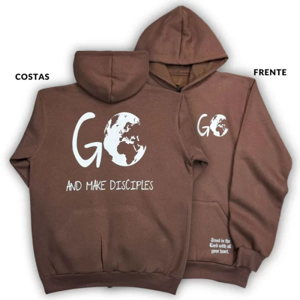 Moletom Canguru Com Capuz Preto Go And Make Disciples