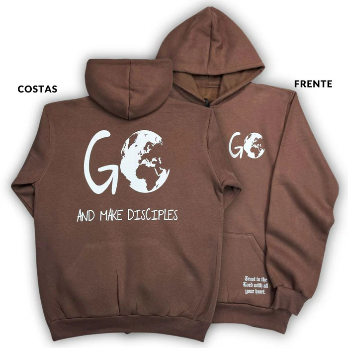 Moletom Canguru Com Capuz Preto Go And Make Disciples - Imagem 5