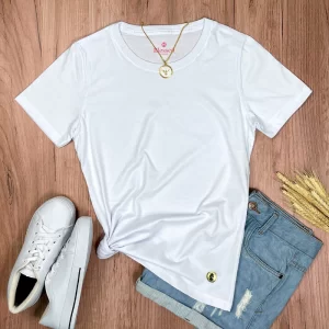 Camiseta Feminina Branca Lisa - Imagem 1