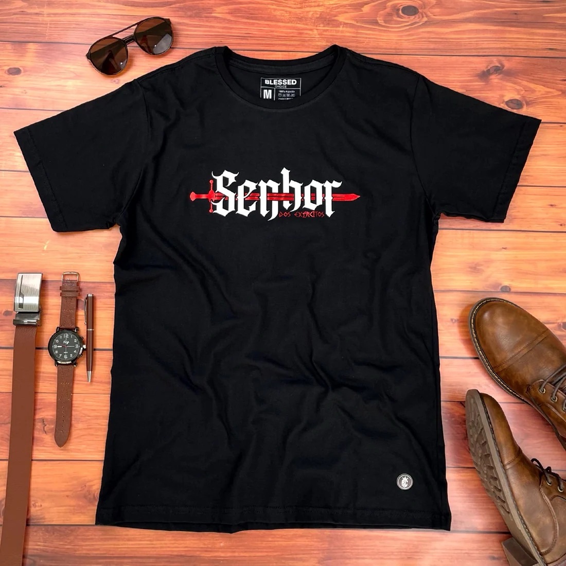 Camiseta Masculina Preta Senhor Dos Exércitos - Imagem 1