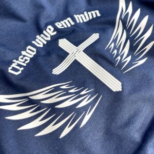 Camiseta Masculina Azul Cristo vive em mim - Imagem 2