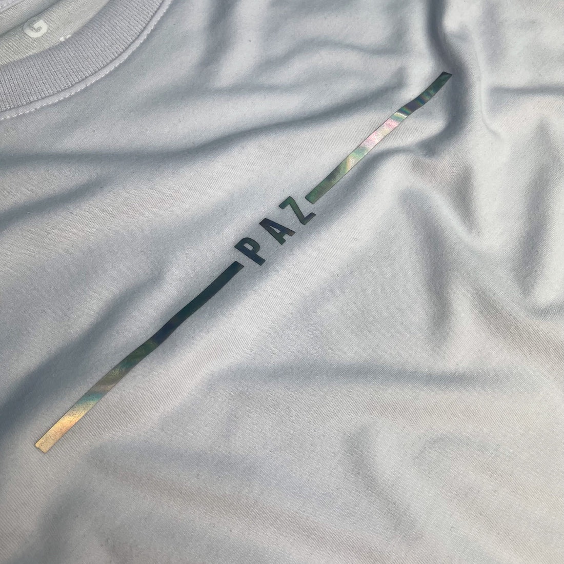 Camiseta Masculina Branca Paz Holográfico - Imagem 2