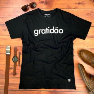 Camiseta Masculina Branca Gratidão - Imagem 3