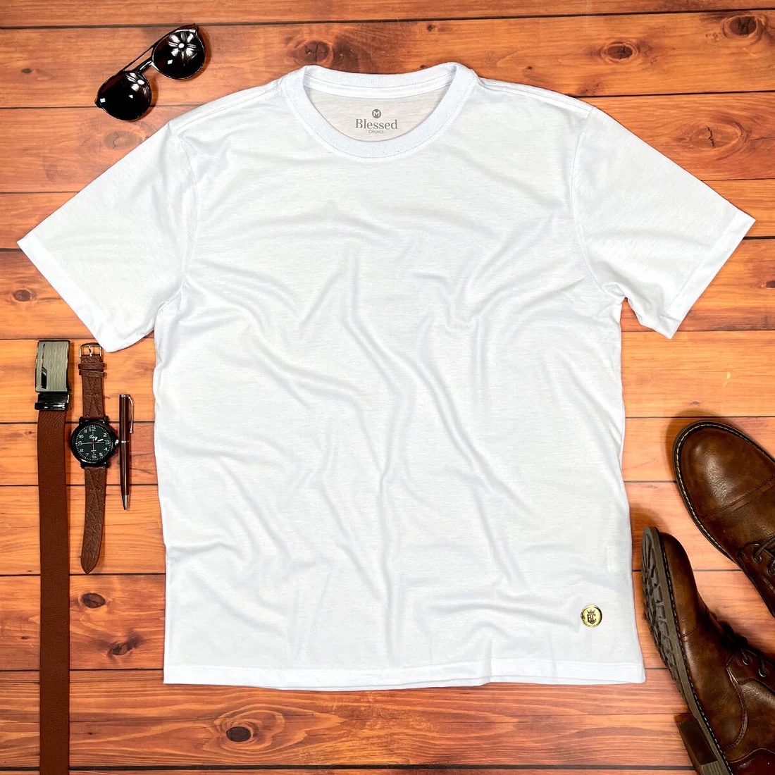 Camiseta Masculina Branca Lisa - Imagem 1