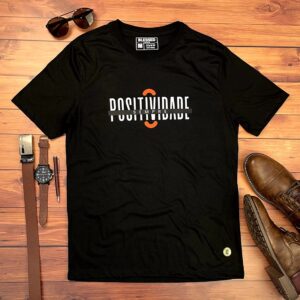Camiseta Masculina Azul Positividade Sempre - Imagem 3
