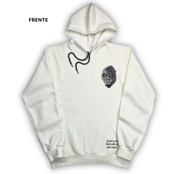 Moletom Canguru Com Capuz Off White Leão Cruz Cinza