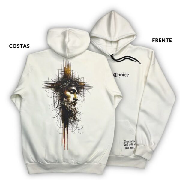 Moletom Canguru Com Capuz Off White Cristo Cruz