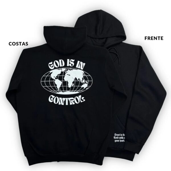 Moletom Canguru Com Capuz Preto God Is In Control
