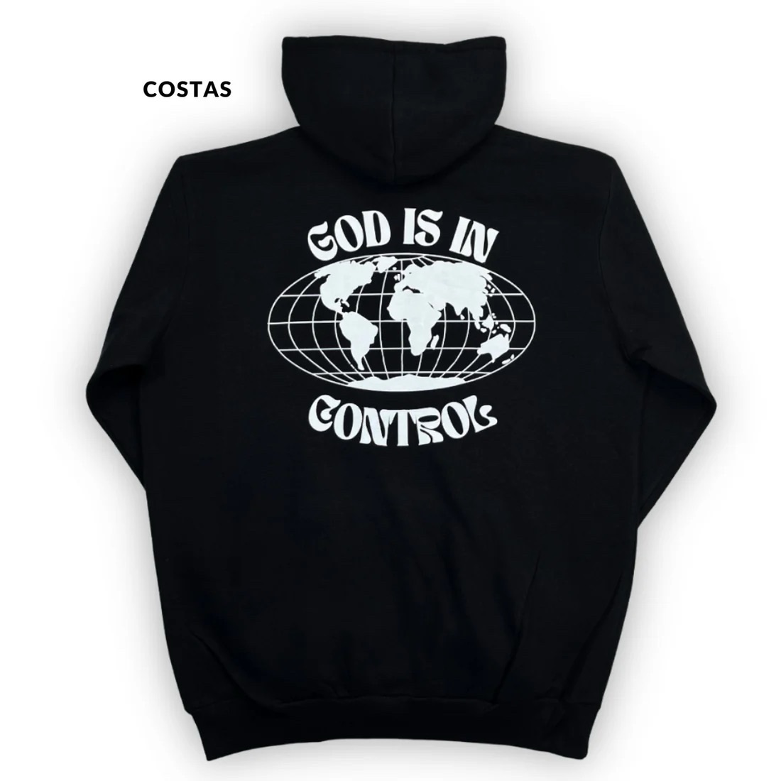 Moletom Canguru Com Capuz Preto God Is In Control - Imagem 3