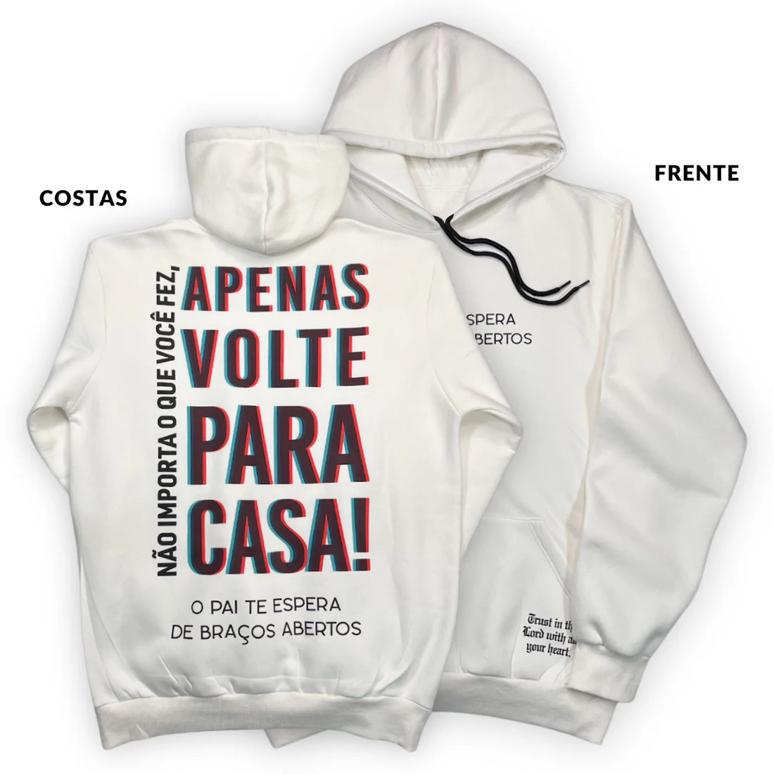 Moletom Canguru Com Capuz Off White Apenas Volte Para Casa! - Imagem 3