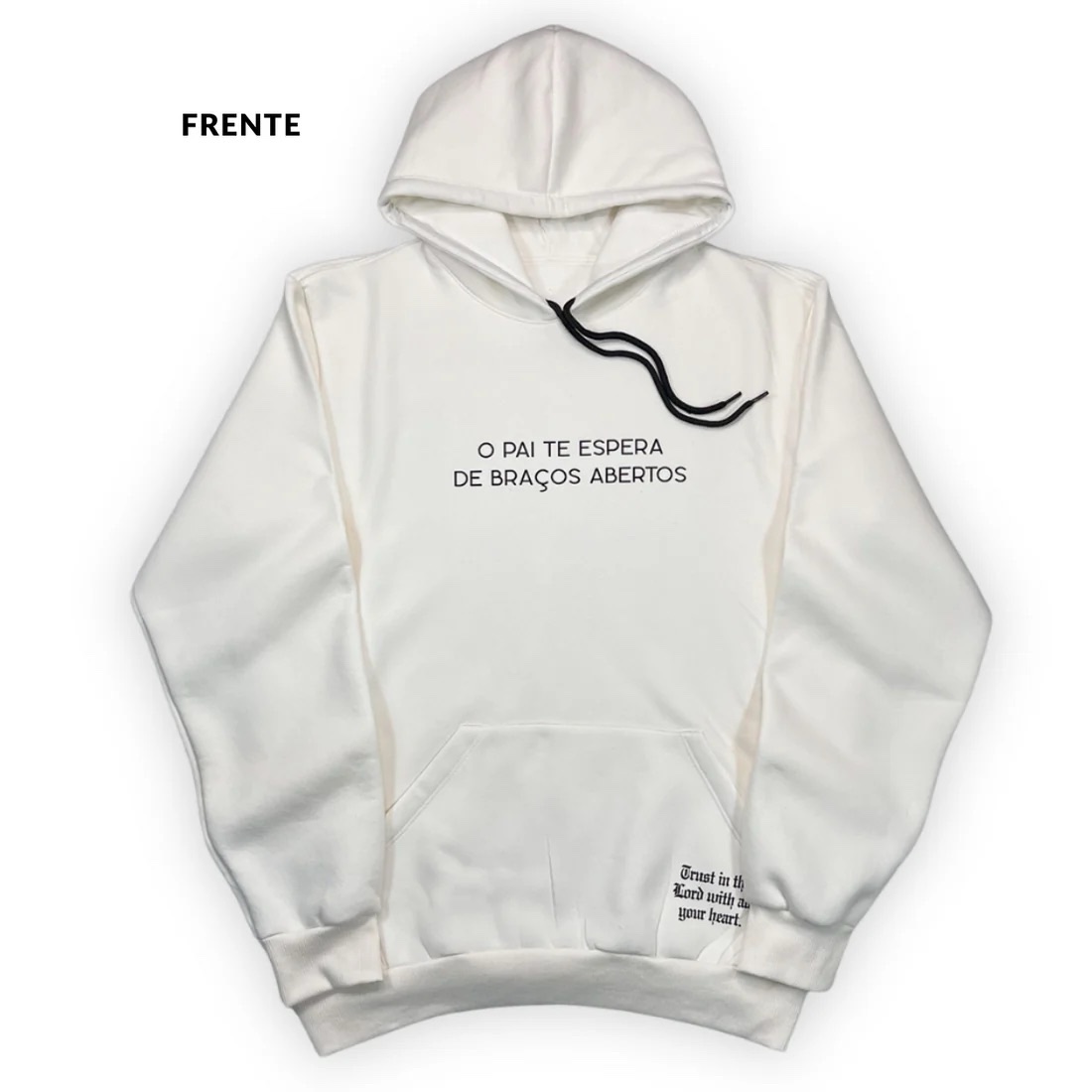 Moletom Canguru Com Capuz Off White Apenas Volte Para Casa! - Imagem 1