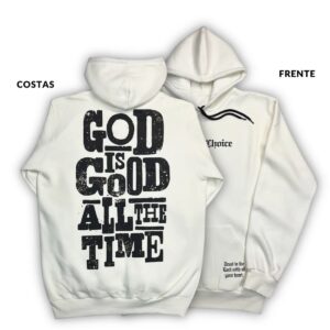 Moletom Canguru Com Capuz Preto God Is Good All The Time - Imagem 4