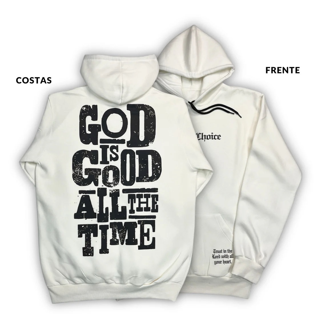 Moletom Canguru Com Capuz Preto God Is Good All The Time - Imagem 4