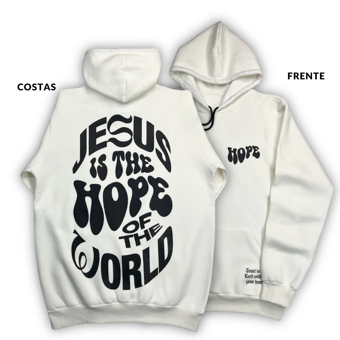 Moletom Canguru Com Capuz Off White Jesus Is The Hope - Imagem 3