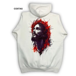 Moletom Canguru Com Capuz Off White Jesus Chorou - Imagem 4