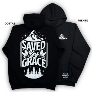 Moletom Canguru Com Capuz Off White Saved By Grace - Imagem 5