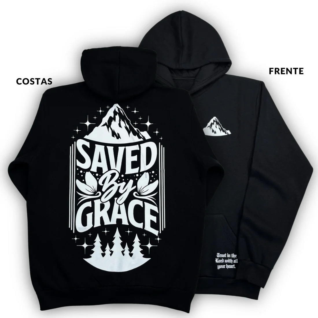 Moletom Canguru Com Capuz Off White Saved By Grace - Imagem 5