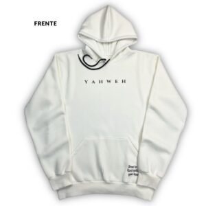 Moletom Canguru Com Capuz Off White Yahweh Hesed - Imagem 3