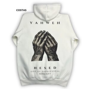 Moletom Canguru Com Capuz Off White Yahweh Hesed - Imagem 4
