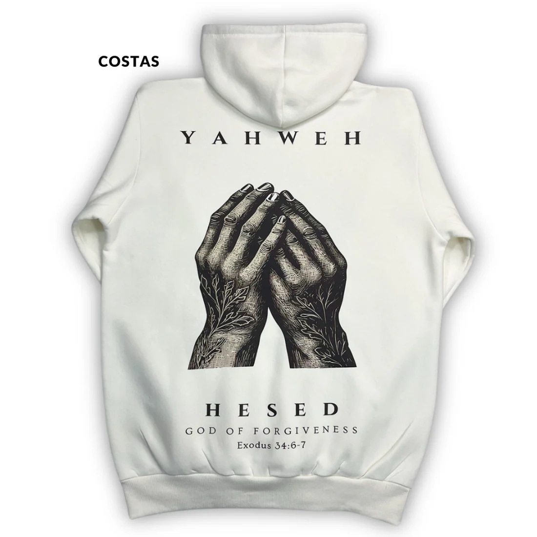 Moletom Canguru Com Capuz Off White Yahweh Hesed - Imagem 4