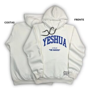 Moletom Canguru Com Capuz Off White Yeshua He Saves - Imagem 2