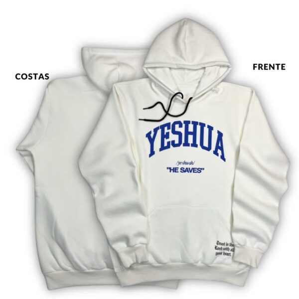Moletom Canguru Com Capuz Off White Yeshua He Saves