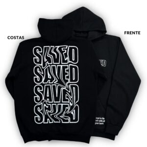 Moletom Canguru Com Capuz Preto Saved - Imagem 2