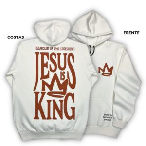 Moletom Canguru Com Capuz Off White Jesus Is King Coroa