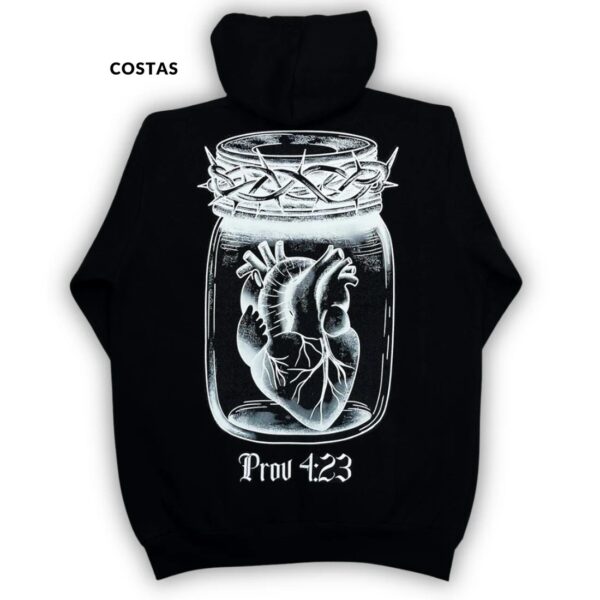 Moletom Canguru Com Capuz Off White Guarda Teu Coração Prov 4:23