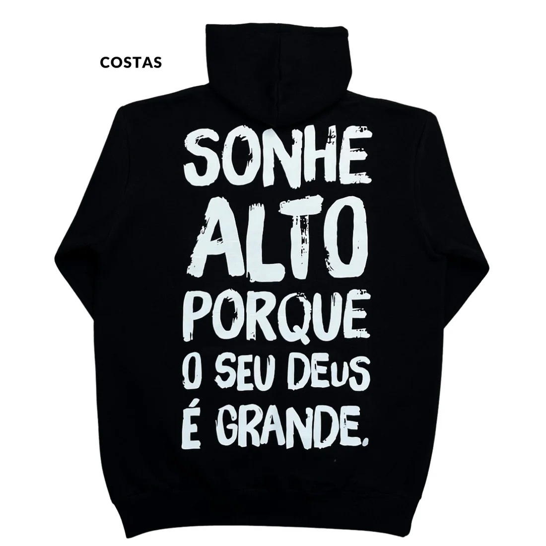 Moletom Canguru Com Capuz Preto Sonhe Alto - Imagem 4