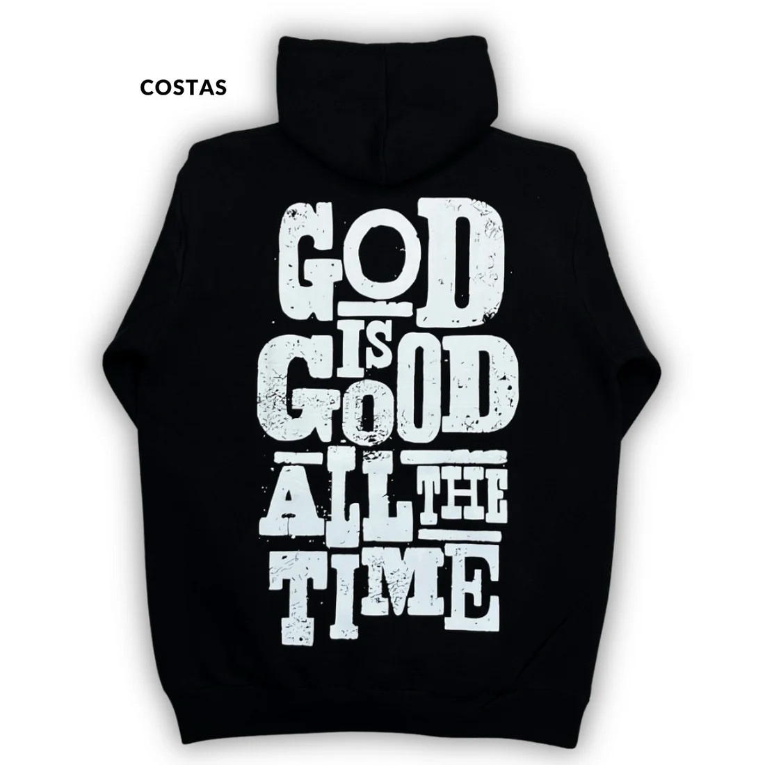Moletom Canguru Com Capuz Preto God Is Good All The Time - Imagem 3