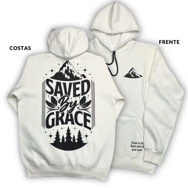 Moletom Canguru Com Capuz Off White Saved By Grace