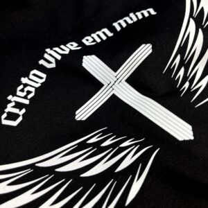 Camiseta Masculina Preta Cristo vive em mim - Imagem 2