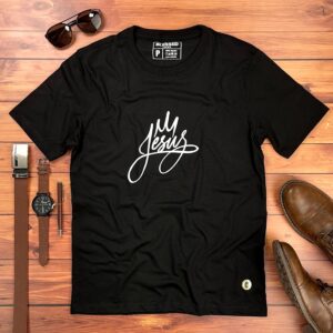 Camiseta Masculina Preta Jesus Coroa - Imagem 1