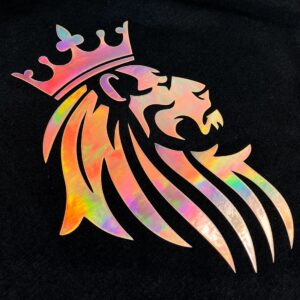 Camiseta Masculina Preta Leão Coroa Aplique Dourado - Imagem 2