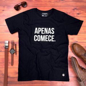 Camiseta Masculina Preta Apenas comece - Imagem 1