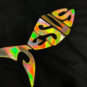 Camiseta Masculina Preta Jesus Peixe - Imagem 2