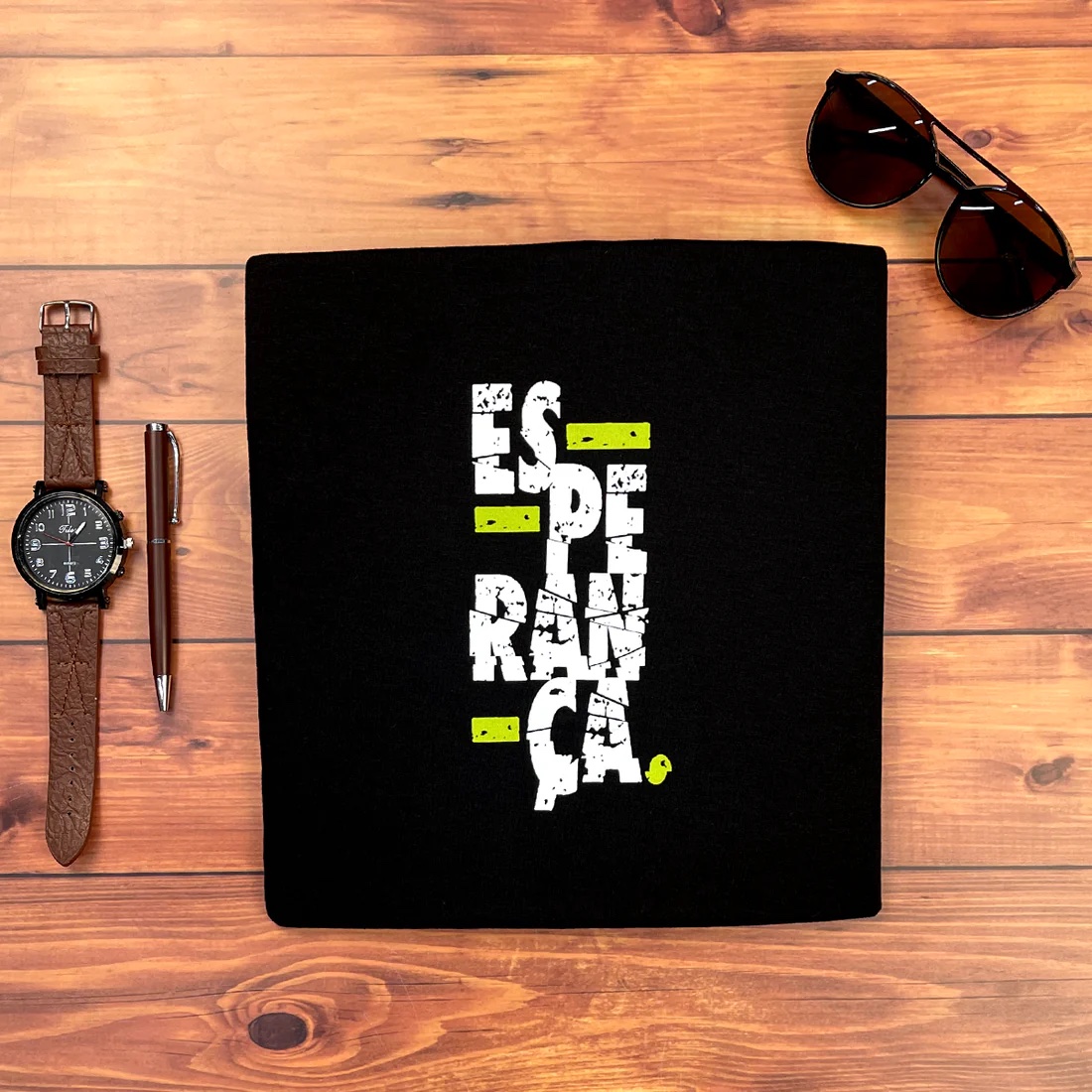 Camiseta Masculina Preta Esperança - Imagem 2