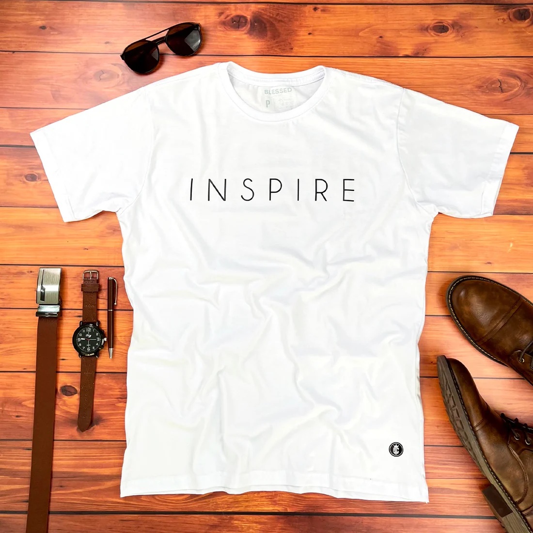 Camiseta Masculina Branca Inspire - Imagem 1