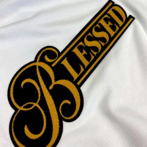 Camiseta Masculina Branca Blessed Veludo - Imagem 2