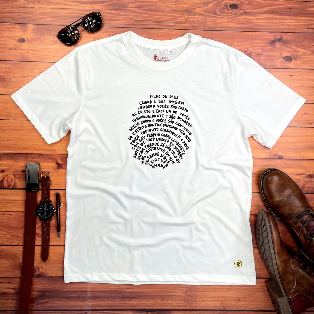 Camiseta Masculina Off White Digital Filho De Deus - Imagem 7